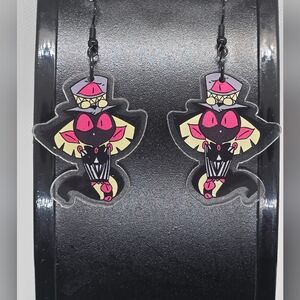 SIR PENTIOUS - Hazbin Hotel Inspired Dangle‎ Earrings! Handmade! Hypo-Allergenic